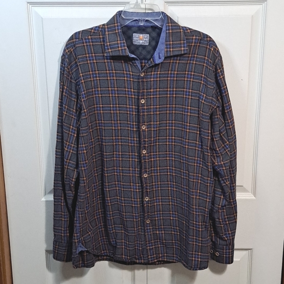 Enzone Other - Enzone long sleeve button-down plaid cotton flannel shirt - large